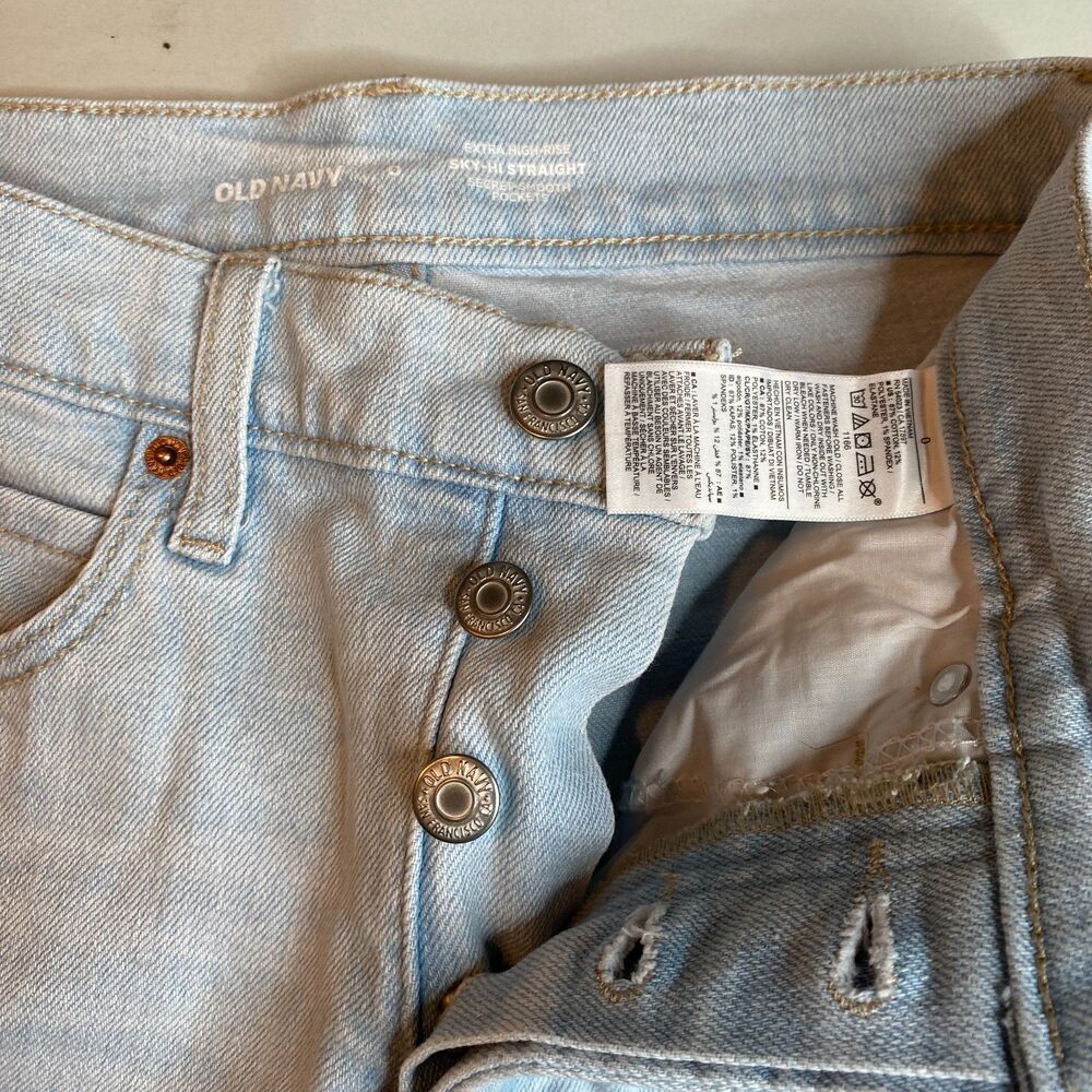 Old Navy Extra High Rise Sky-Hi Straight Secret-Smooth Pockets Womens 0 - Picture 3 of 12